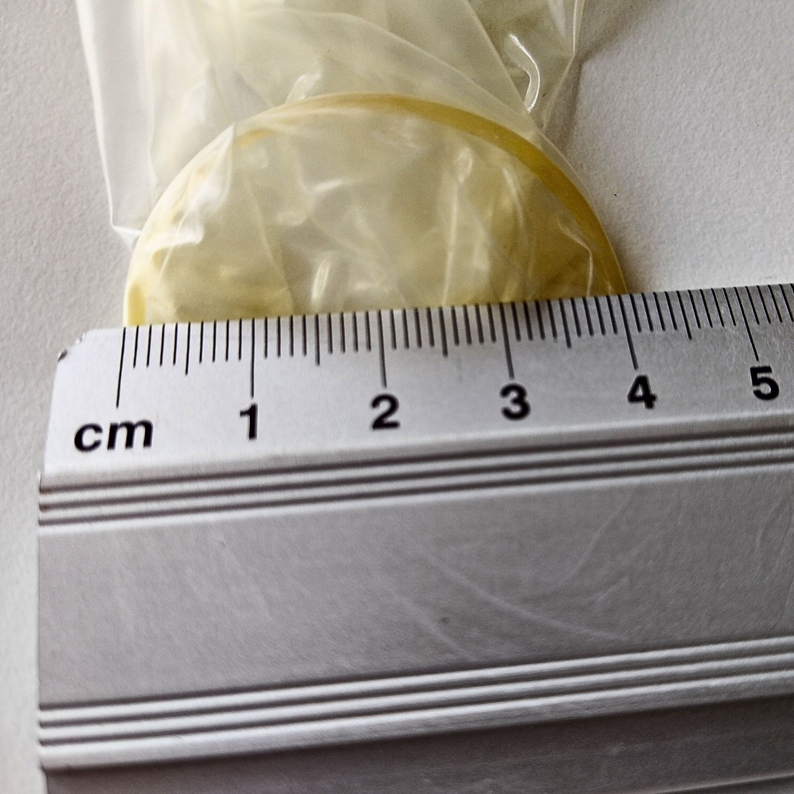 Measuring the diameter of a condom