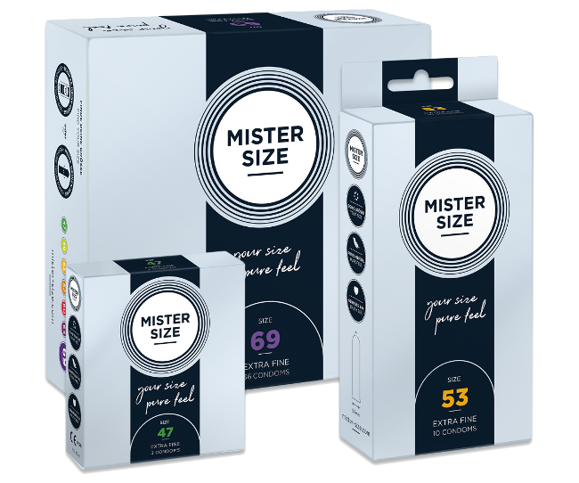 Dark stripe on Mister Size packaging